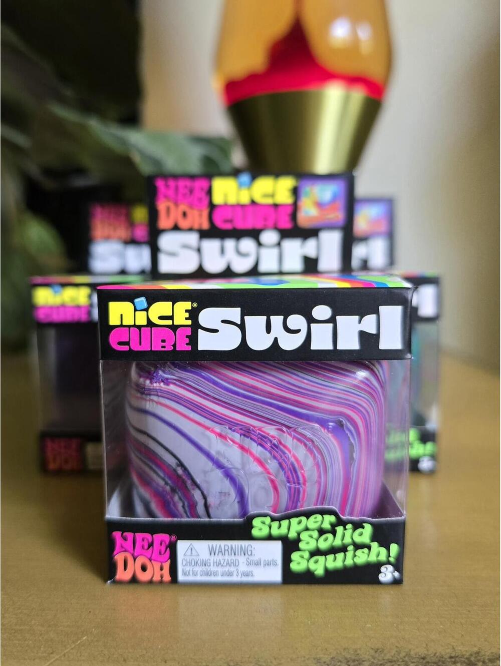 NIB NeeDoh Nice Cube Swirl - Pink and Purple